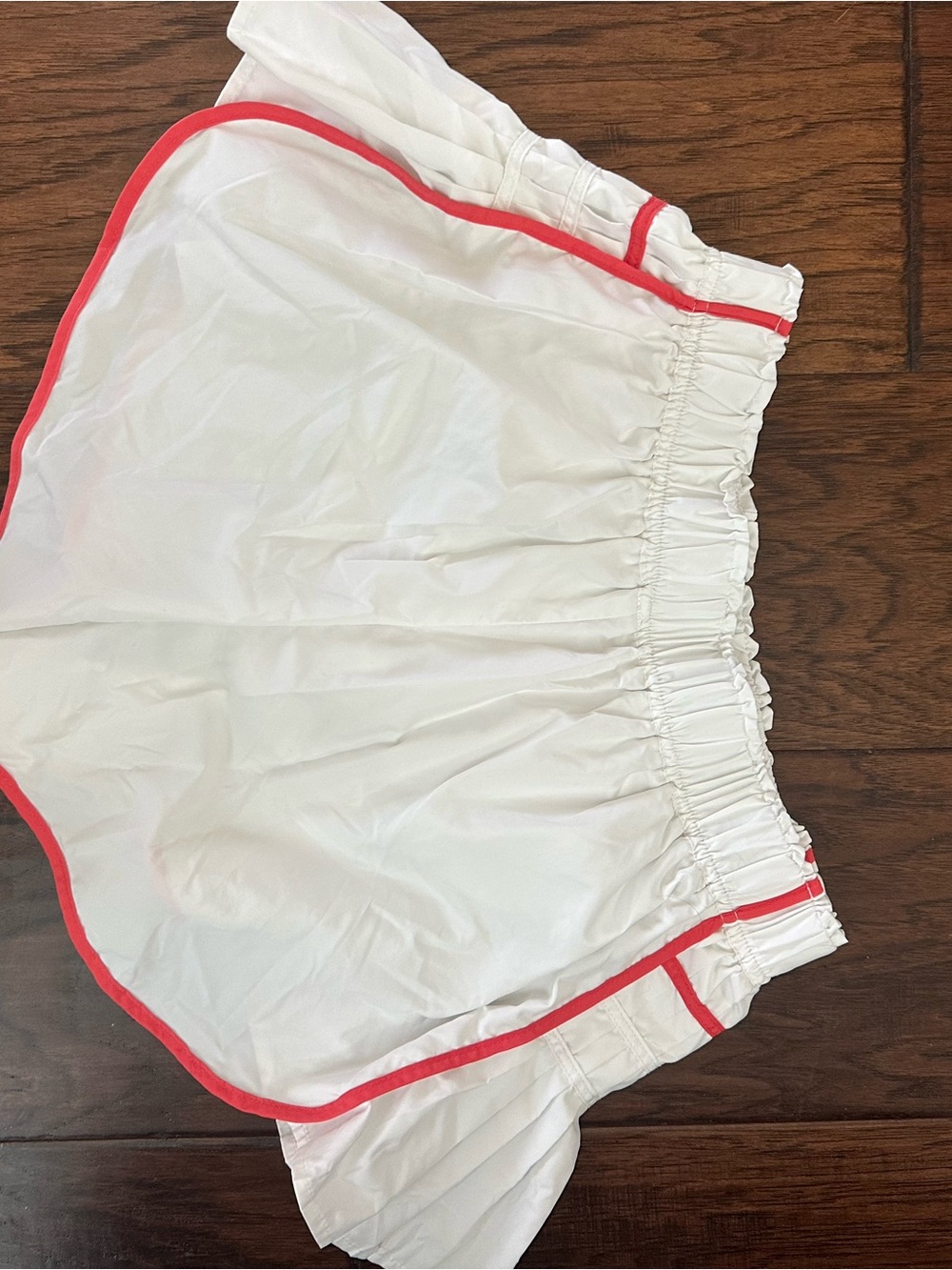 FP Movement by Free People White Athletic Shorts with Coral-Pink Trim - Picture 2 of 3